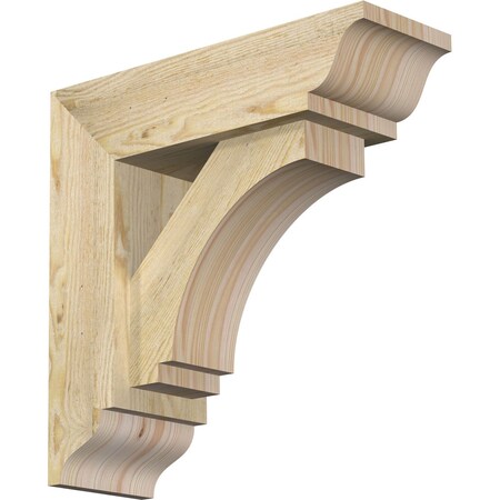 Ekena Millwork Imperial Traditional Rough Sawn Bracket w/ Offset Brace, Douglas Fir, 6"W x 18"D x 18"H BKT0604X18X18IMP01RDF